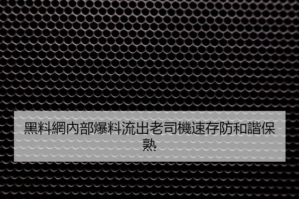 黑料網內部爆料流出老司機速存防和諧保熟